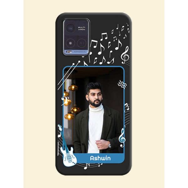 Musical Theme Design with Text on Photo on Space Black Soft Matte Mobile Case - Vivo T1x Musical Theme Design with Text on Photo on Space Black Soft Matte Mobile Case - Vivo T1x