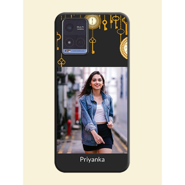 Decorative Design with Text on Space Black Custom Soft Matte Back Cover - Vivo T1x Decorative Design with Text on Space Black Custom Soft Matte Back Cover - Vivo T1x