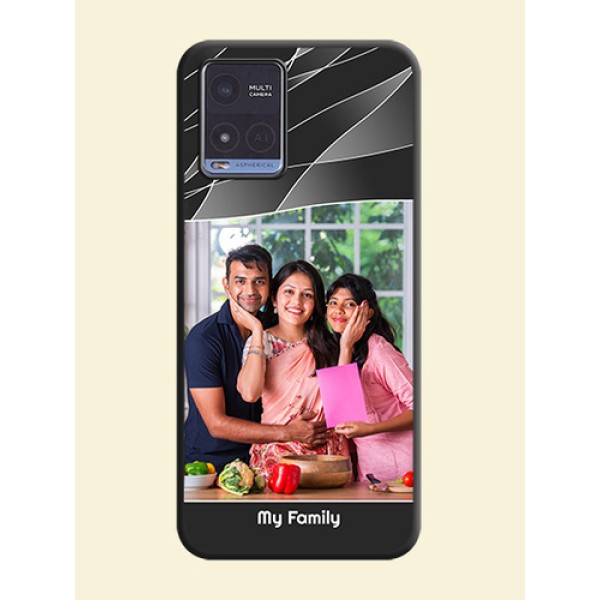 Mixed Wave Lines on Photo on Space Black Soft Matte Mobile Cover - Vivo T1x Mixed Wave Lines on Photo on Space Black Soft Matte Mobile Cover - Vivo T1x