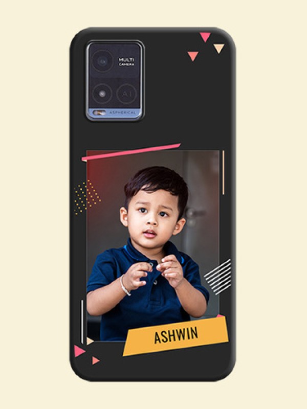 Photo Frame with Triangle Small Dots on Photo on Space Black Soft Matte Back Cover - Vivo T1x