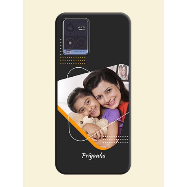 Yellow Triangle on Photo on Space Black Soft Matte Phone Cover - Vivo T1x Yellow Triangle on Photo on Space Black Soft Matte Phone Cover - Vivo T1x