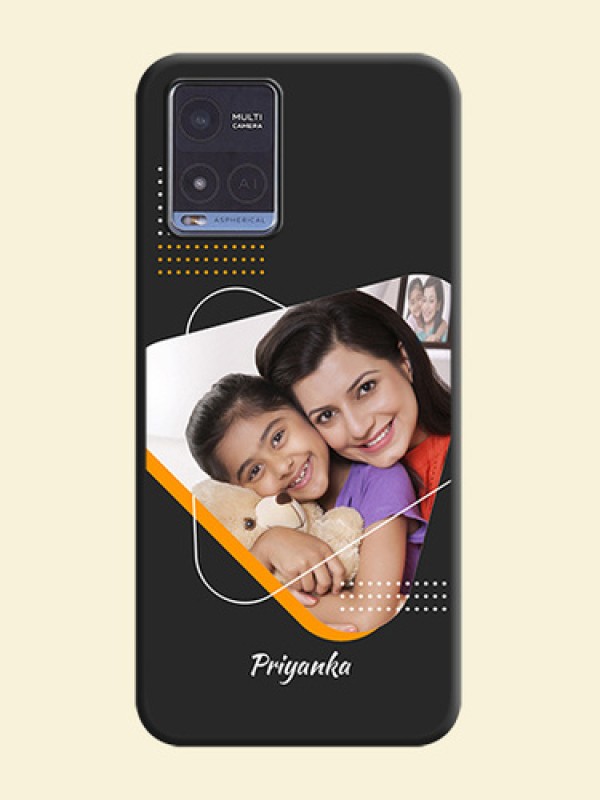 Yellow Triangle on Photo on Space Black Soft Matte Phone Cover - Vivo T1x