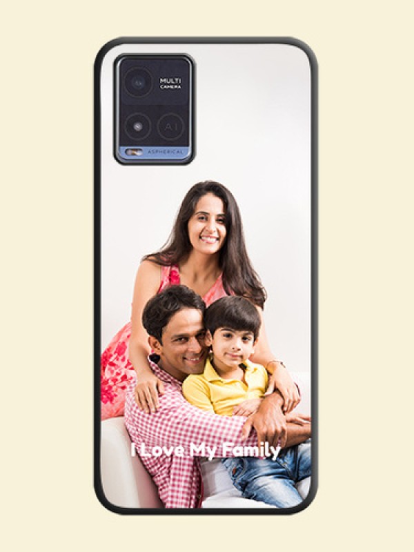 Full Single Pic Upload With Text On Space Black Personalized Soft Matte Phone Covers -Vivo T1X