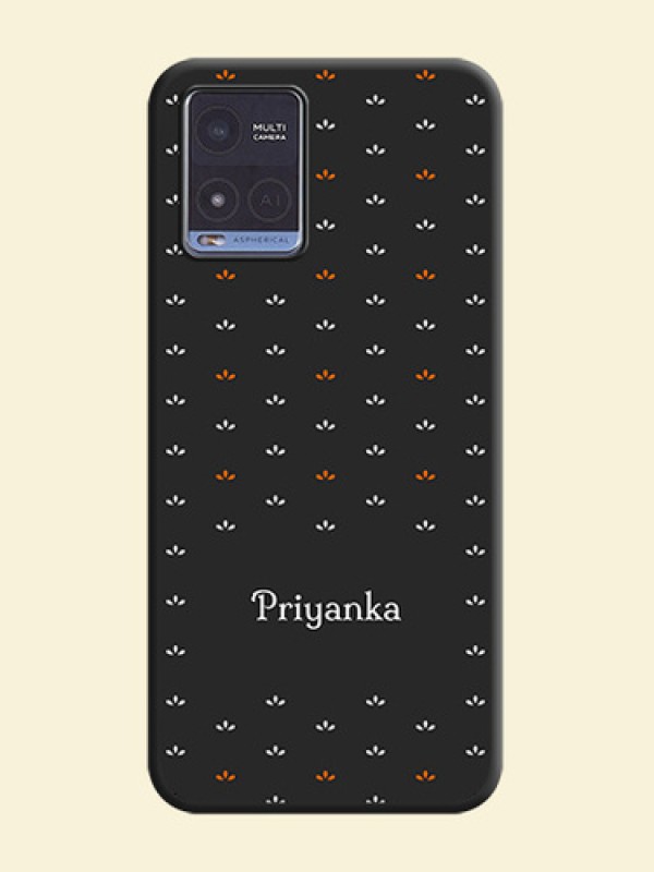 Simple Pattern With Custom Text On Space Black Personalized Soft Matte Phone Covers -Vivo T1X