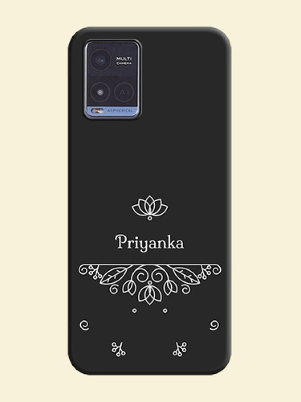 Lotus Garden Custom Text On Space Black Personalized Soft Matte Phone Covers -Vivo T1X