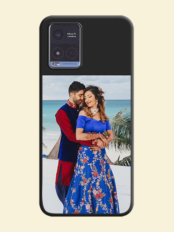 Image Upload With Space Black Color On Custom Soft Matte Mobile Back Cover - Vivo T1X