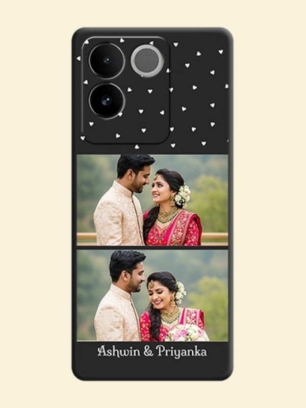 Miniature Love Symbols with Name On Space Black Custom Soft Matte Mobile Back Cover - Vivo T2 Pro 5G