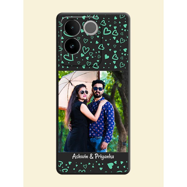 Sea Green Indefinite Love Pattern on Photo On Space Black Custom Soft Matte Mobile Back Cover - Vivo T2 Pro 5G Sea Green Indefinite Love Pattern on Photo On Space Black Custom Soft Matte Mobile Back Cover - Vivo T2 Pro 5G