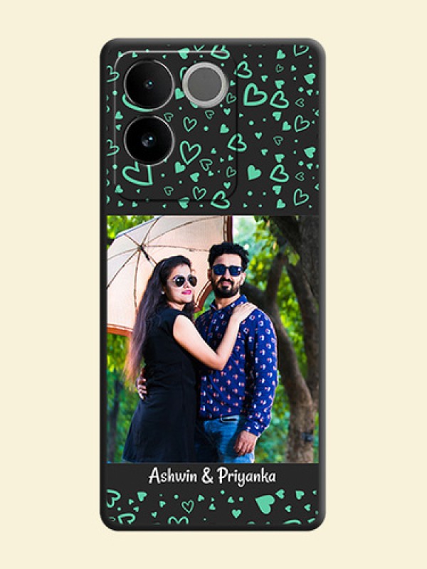 Sea Green Indefinite Love Pattern on Photo On Space Black Custom Soft Matte Mobile Back Cover - Vivo T2 Pro 5G