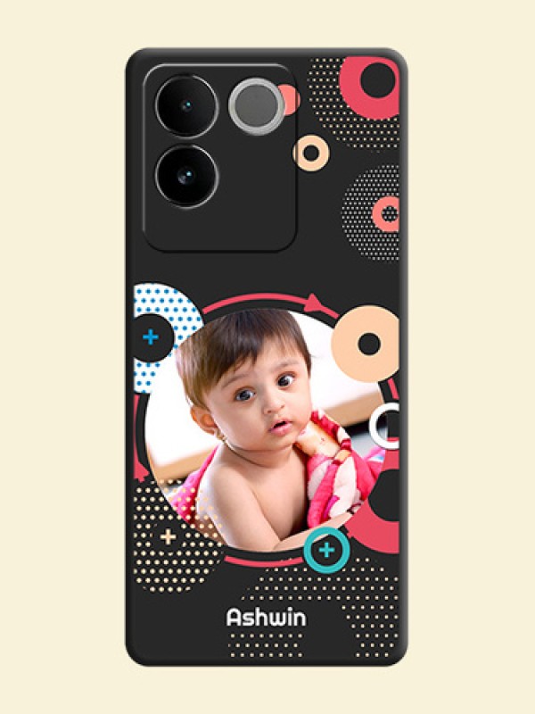 Multicoloured Round Image On Space Black Custom Soft Matte Mobile Back Cover - Vivo T2 Pro 5G