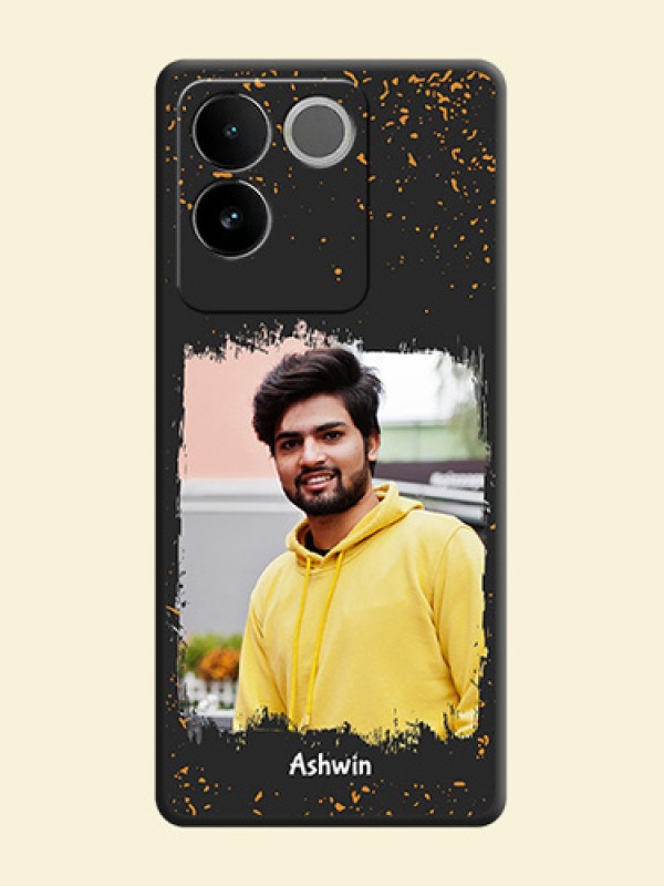 Spray Free Design on Photo On Space Black Custom Soft Matte Mobile Back Cover - Vivo T2 Pro 5G