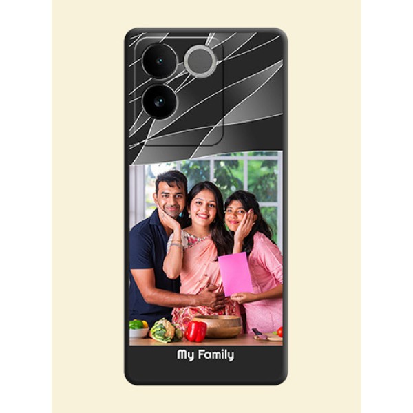 Mixed Wave Lines on Photo On Space Black Custom Soft Matte Mobile Back Cover - Vivo T2 Pro 5G Mixed Wave Lines on Photo On Space Black Custom Soft Matte Mobile Back Cover - Vivo T2 Pro 5G
