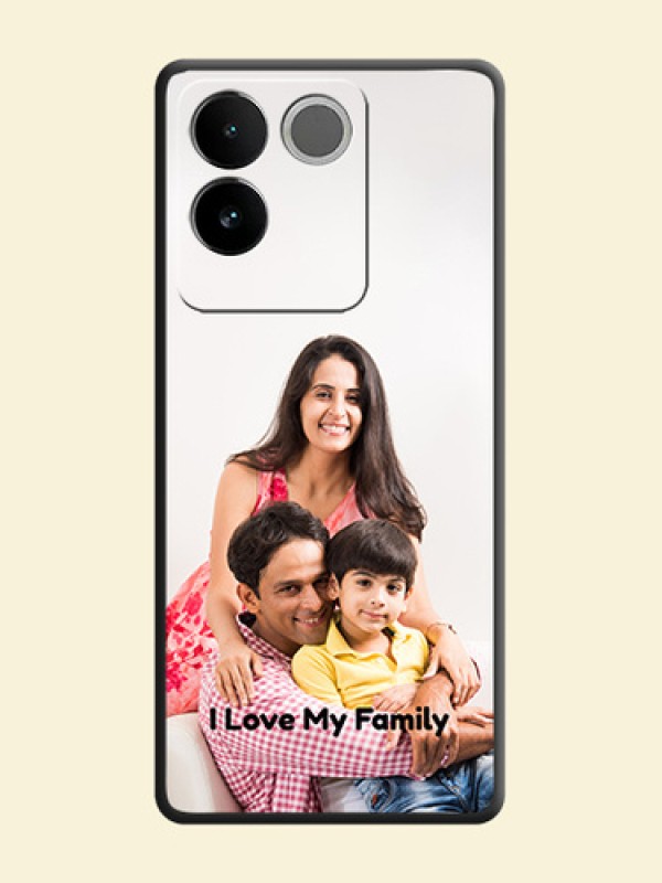 Full Single Pic Upload With Text On Space Black Custom Soft Matte Mobile Back Cover - Vivo T2 Pro 5G