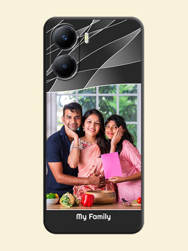 Mixed Wave Lines on Photo on Space Black Soft Matte Mobile Cover - Vivo T2x 5G