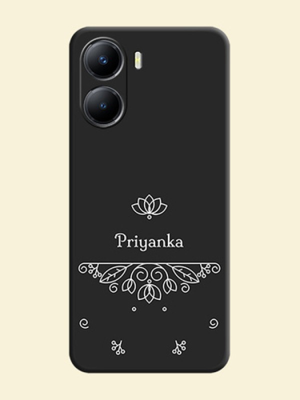 Lotus Garden Custom Text On Space Black Personalized Soft Matte Phone Covers -Vivo T2X 5G