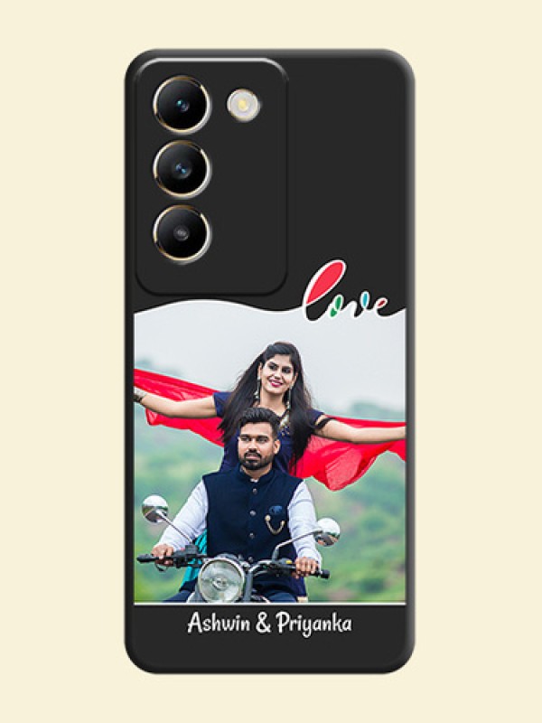 Fall in Love Pattern with Picture - Photo on Space Black Soft Matte Mobile Case - Vivo T3 5G