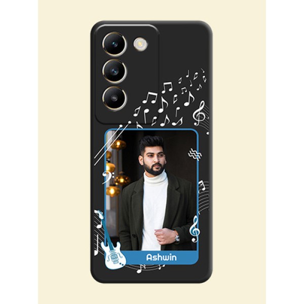 Musical Theme Design with Text - Photo on Space Black Soft Matte Mobile Case - Vivo T3 5G Musical Theme Design with Text - Photo on Space Black Soft Matte Mobile Case - Vivo T3 5G