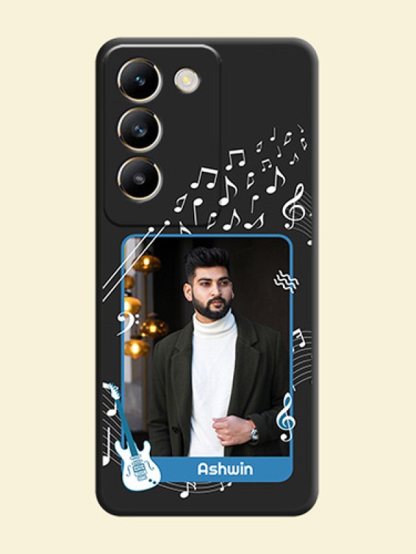 Musical Theme Design with Text - Photo on Space Black Soft Matte Mobile Case - Vivo T3 5G