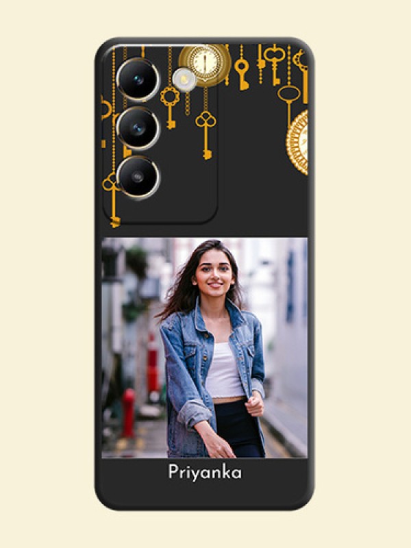 Decorative Design with Text on Space Black Custom Soft Matte Back Cover - Vivo T3 5G