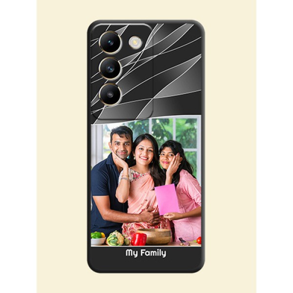 Mixed Wave Lines - Photo on Space Black Soft Matte Mobile Cover - Vivo T3 5G Mixed Wave Lines - Photo on Space Black Soft Matte Mobile Cover - Vivo T3 5G