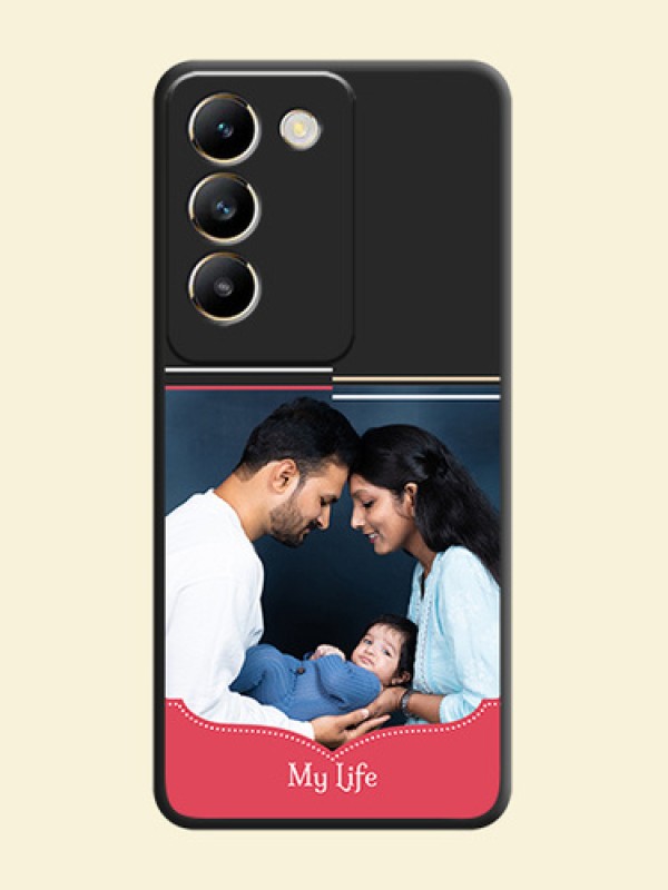 Classic Plain Design with Name - Photo on Space Black Soft Matte Phone Cover - Vivo T3 5G