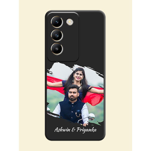 Grunge Brush Strokes - Photo on Space Black Soft Matte Back Cover - Vivo T3 5G Grunge Brush Strokes - Photo on Space Black Soft Matte Back Cover - Vivo T3 5G