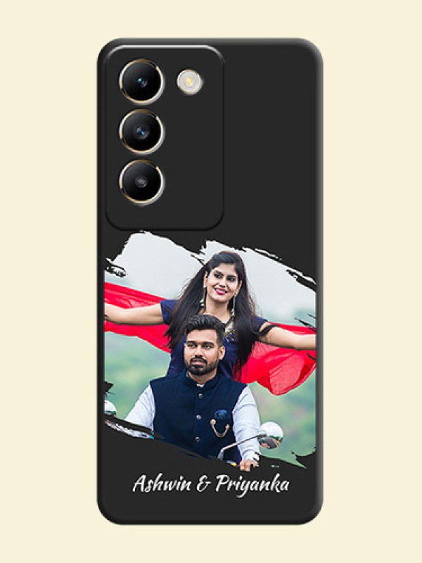 Grunge Brush Strokes - Photo on Space Black Soft Matte Back Cover - Vivo T3 5G