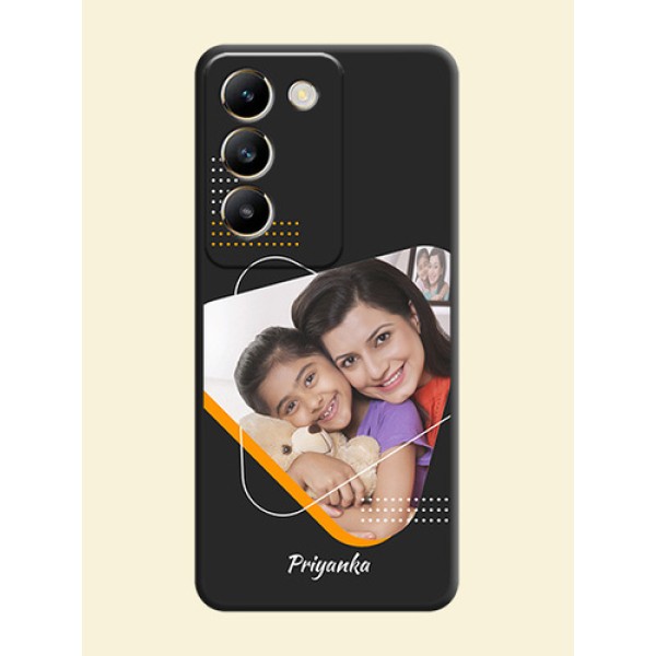 Yellow Triangle - Photo on Space Black Soft Matte Phone Cover - Vivo T3 5G Yellow Triangle - Photo on Space Black Soft Matte Phone Cover - Vivo T3 5G