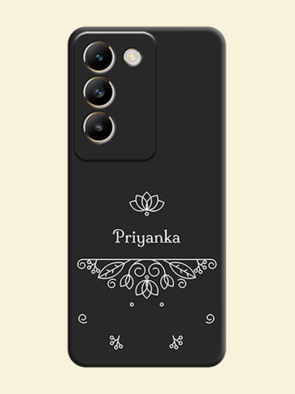 Lotus Garden Custom Text On Space Black Personalized Soft Matte Phone Covers - Vivo T3 5G