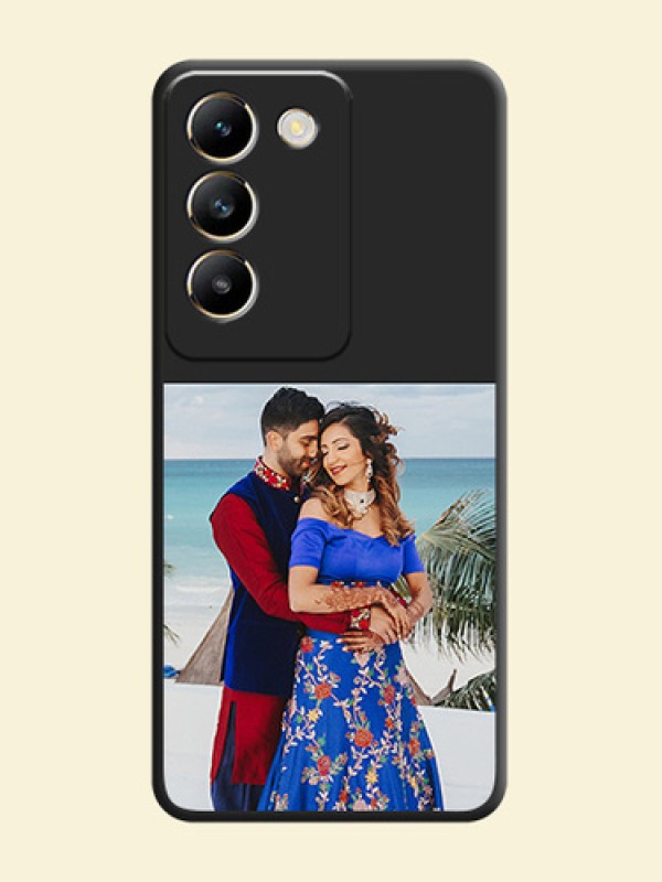 Image Upload With Space Black Color On Custom Soft Matte Mobile Back Cover - Vivo T3 5G