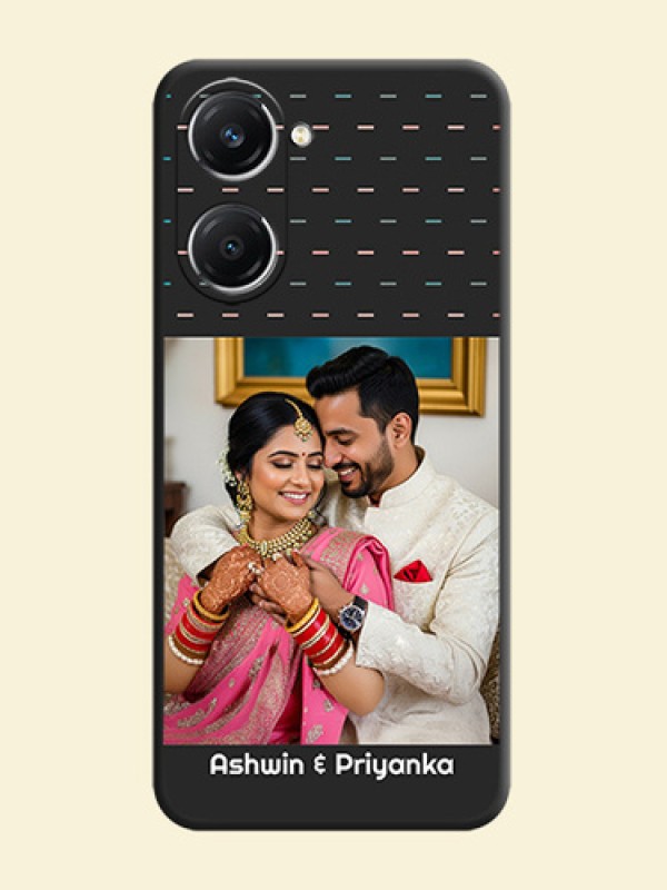 Line Pattern Design with Text On Space Black Custom Soft Matte Mobile Back Cover - Vivo T3 Lite 5G
