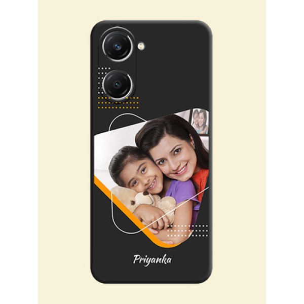 Yellow Triangle on Photo On Space Black Custom Soft Matte Mobile Back Cover - Vivo T3 Lite 5G Yellow Triangle on Photo On Space Black Custom Soft Matte Mobile Back Cover - Vivo T3 Lite 5G