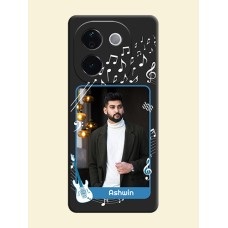 Musical Theme Design with Text on Photo On Space Black Custom Soft Matte Mobile Back Cover - Vivo T3 Pro 5G