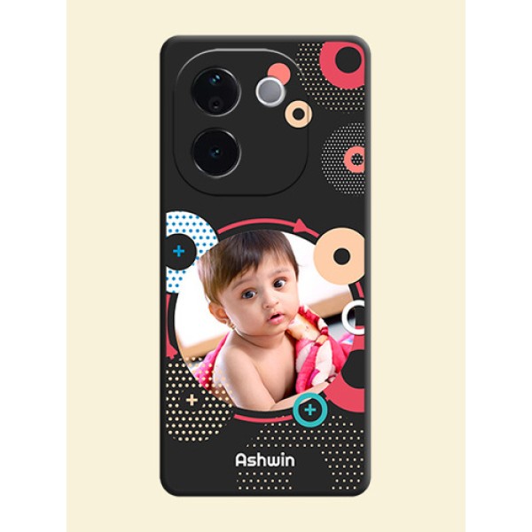 Multicoloured Round Image On Space Black Custom Soft Matte Mobile Back Cover - Vivo T3 Pro 5G Multicoloured Round Image On Space Black Custom Soft Matte Mobile Back Cover - Vivo T3 Pro 5G