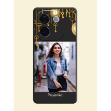 Decorative Design with Text On Space Black Custom Soft Matte Mobile Back Cover - Vivo T3 Pro 5G