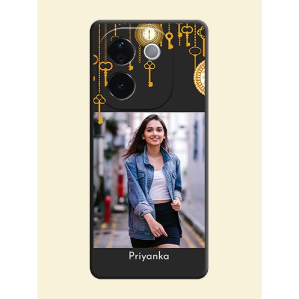 Decorative Design with Text On Space Black Custom Soft Matte Mobile Back Cover - Vivo T3 Pro 5G