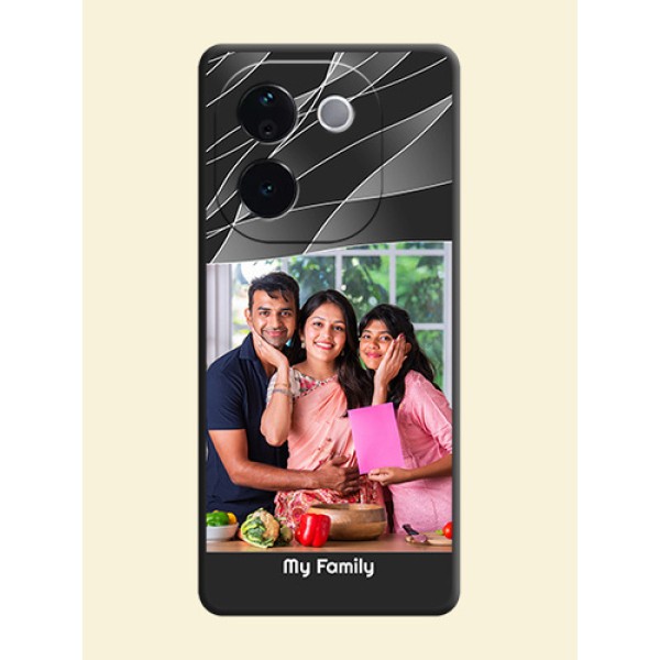 Mixed Wave Lines on Photo On Space Black Custom Soft Matte Mobile Back Cover - Vivo T3 Pro 5G Mixed Wave Lines on Photo On Space Black Custom Soft Matte Mobile Back Cover - Vivo T3 Pro 5G