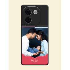 Classic Plain Design with Name On Space Black Custom Soft Matte Mobile Back Cover - Vivo T3 Pro 5G