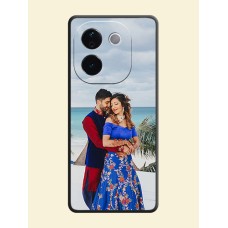 Full Single Pic Upload On Space Black Custom Soft Matte Mobile Back Cover - Vivo T3 Pro 5G