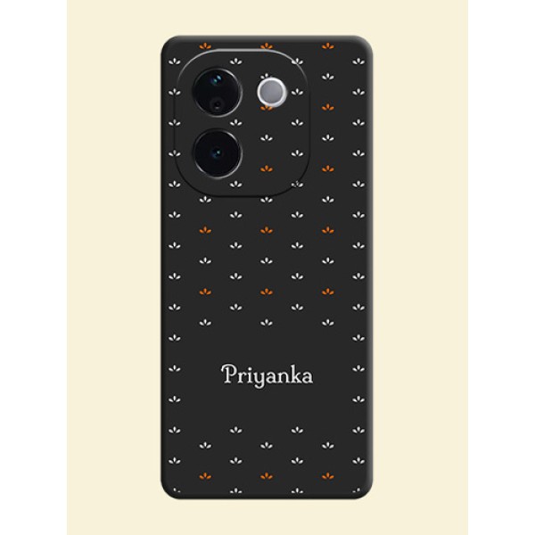 Simple Pattern With Custom Text On Space Black Custom Soft Matte Mobile Back Cover - Vivo T3 Pro 5G Simple Pattern With Custom Text On Space Black Custom Soft Matte Mobile Back Cover - Vivo T3 Pro 5G