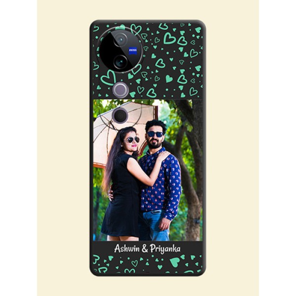 Sea Green Indefinite Love Pattern on Photo On Space Black Custom Soft Matte Mobile Back Cover - Vivo T3 Ultra Sea Green Indefinite Love Pattern on Photo On Space Black Custom Soft Matte Mobile Back Cover - Vivo T3 Ultra