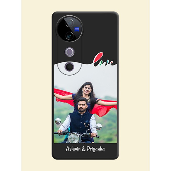 Fall in Love Pattern with Picture on Photo On Space Black Custom Soft Matte Mobile Back Cover - Vivo T3 Ultra Fall in Love Pattern with Picture on Photo On Space Black Custom Soft Matte Mobile Back Cover - Vivo T3 Ultra
