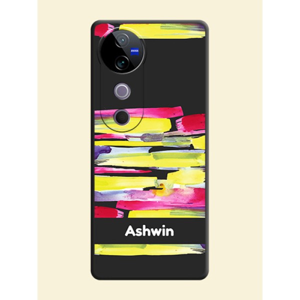 Brush Coloured On Space Black Custom Soft Matte Mobile Back Cover - Vivo T3 Ultra Brush Coloured On Space Black Custom Soft Matte Mobile Back Cover - Vivo T3 Ultra