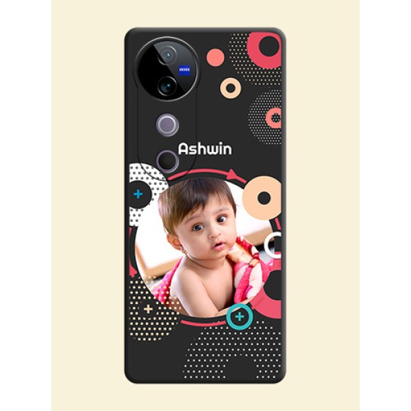 Multicoloured Round Image On Space Black Custom Soft Matte Mobile Back Cover - Vivo T3 Ultra Multicoloured Round Image On Space Black Custom Soft Matte Mobile Back Cover - Vivo T3 Ultra