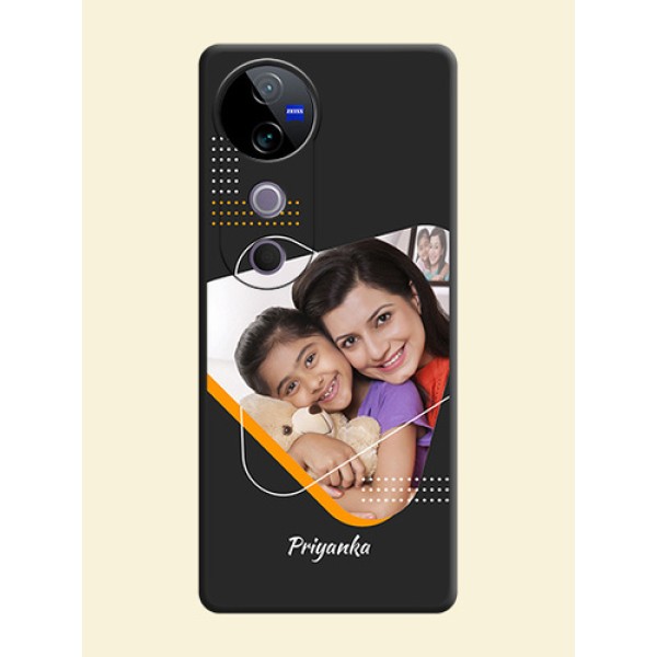 Yellow Triangle on Photo On Space Black Custom Soft Matte Mobile Back Cover - Vivo T3 Ultra Yellow Triangle on Photo On Space Black Custom Soft Matte Mobile Back Cover - Vivo T3 Ultra