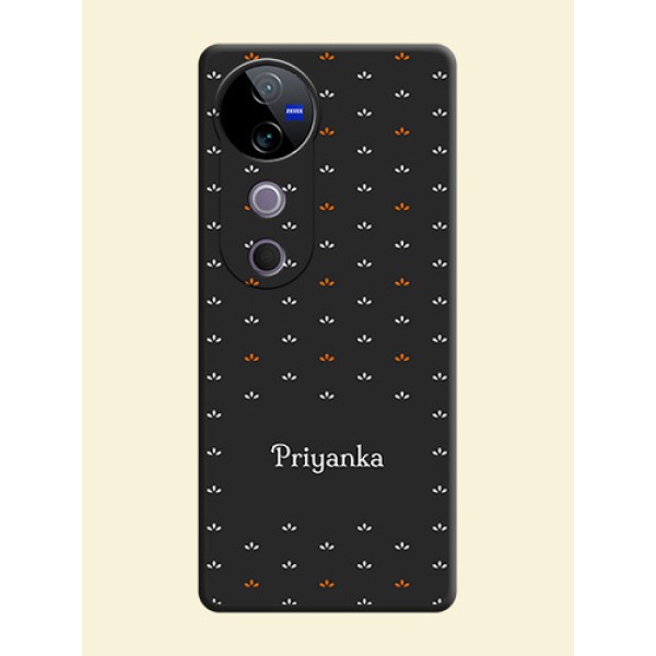 Simple Pattern With Custom Text On Space Black Custom Soft Matte Mobile Back Cover - Vivo T3 Ultra Simple Pattern With Custom Text On Space Black Custom Soft Matte Mobile Back Cover - Vivo T3 Ultra