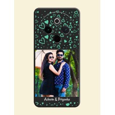 Sea Green Indefinite Love Pattern on Photo On Space Black Custom Soft Matte Mobile Back Cover - Vivo T4 5G