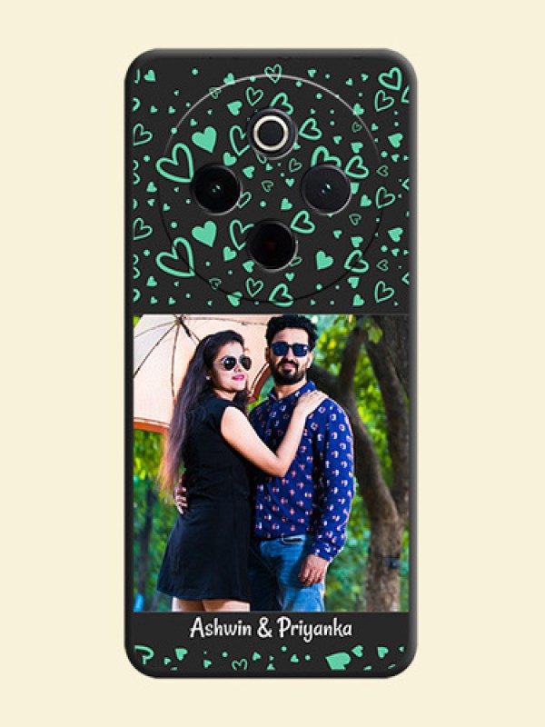 Sea Green Indefinite Love Pattern on Photo On Space Black Custom Soft Matte Mobile Back Cover - Vivo T4 5G
