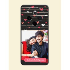 Love Pattern with Name on Pink Ribbon on Photo On Space Black Custom Soft Matte Mobile Back Cover - Vivo T4 5G