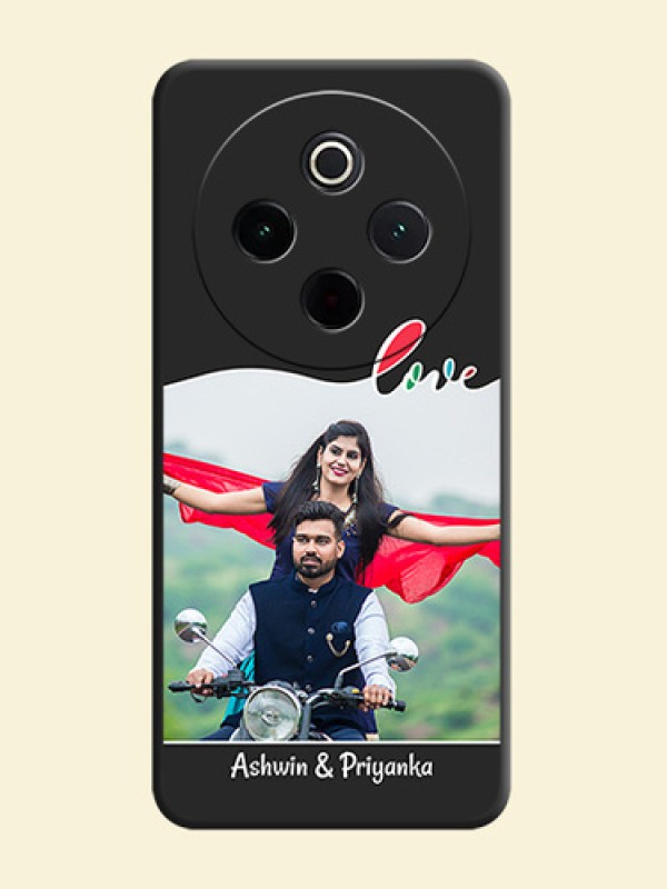 Fall in Love Pattern with Picture on Photo On Space Black Custom Soft Matte Mobile Back Cover - Vivo T4 5G
